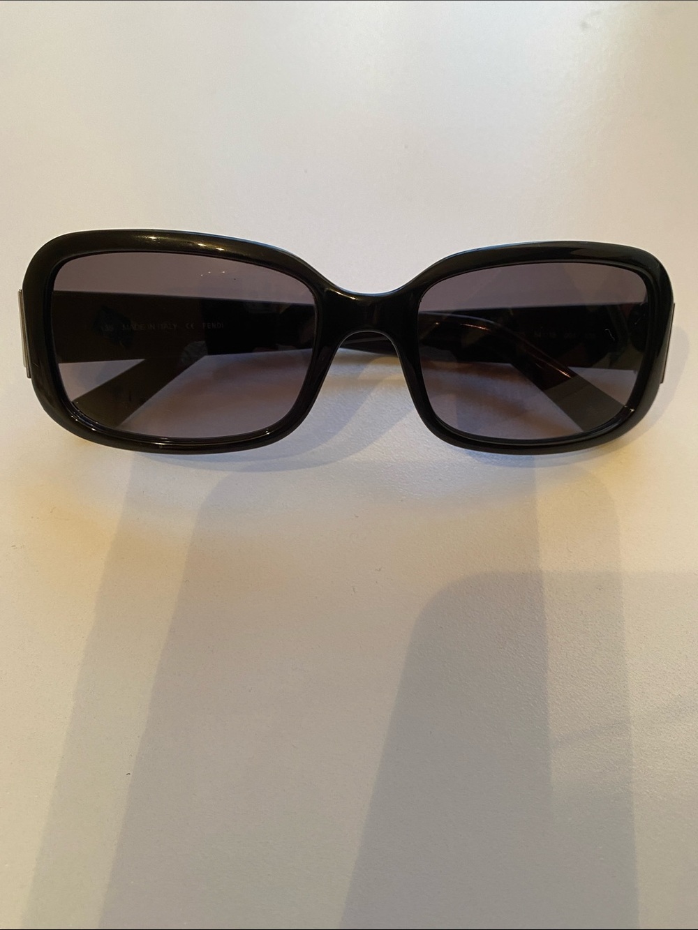 Fendi Black Women's Oversized Rectangular Sunglasses with Dark Gray Lenses